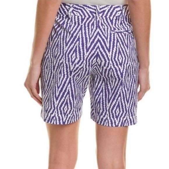J. McLaughlin Violet and White Mini Iris Dawson Shorts - Picture 3 of 10
